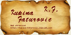 Kupina Faturović vizit kartica